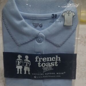 French Toast Sky Blue Short Sleeve Polo 3T